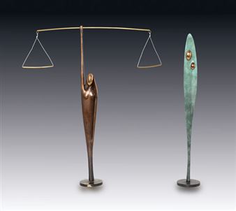 Two Works: Giustizia; Madonna e Bambino - Achille Ghidini