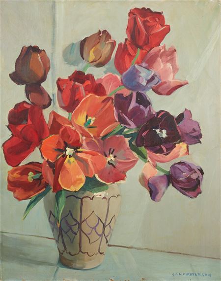 Jane Peterson | Five Tulips in Vase | MutualArt