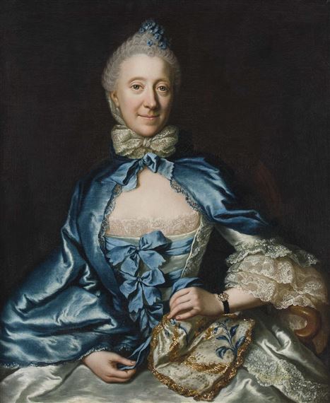 Porträt der Christiane Amalie Ernestine von Schlabrendorff, Ehefrau des Preußischen Generalmajors Gustav Albrecht von Schlabrendorff (1703-1765) by Anna Rosina de Gasc, circa 91