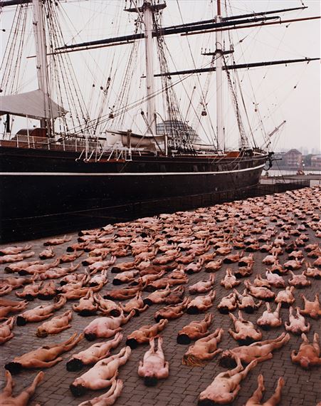 Artwork by Spencer Tunick, Cutty Sark nudes, 2001, Made of Vintage C-print