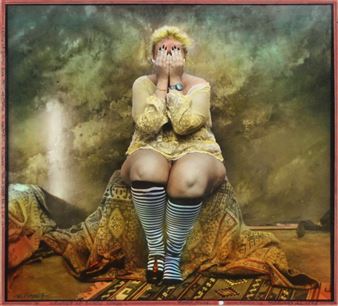 Jan Saudek | Portrait of Bashful Woman (1996) | MutualArt