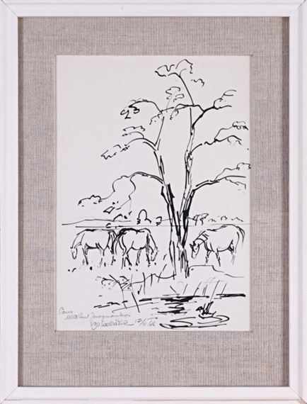 Horses on pasture by Vojtěch Sedláček, 1968