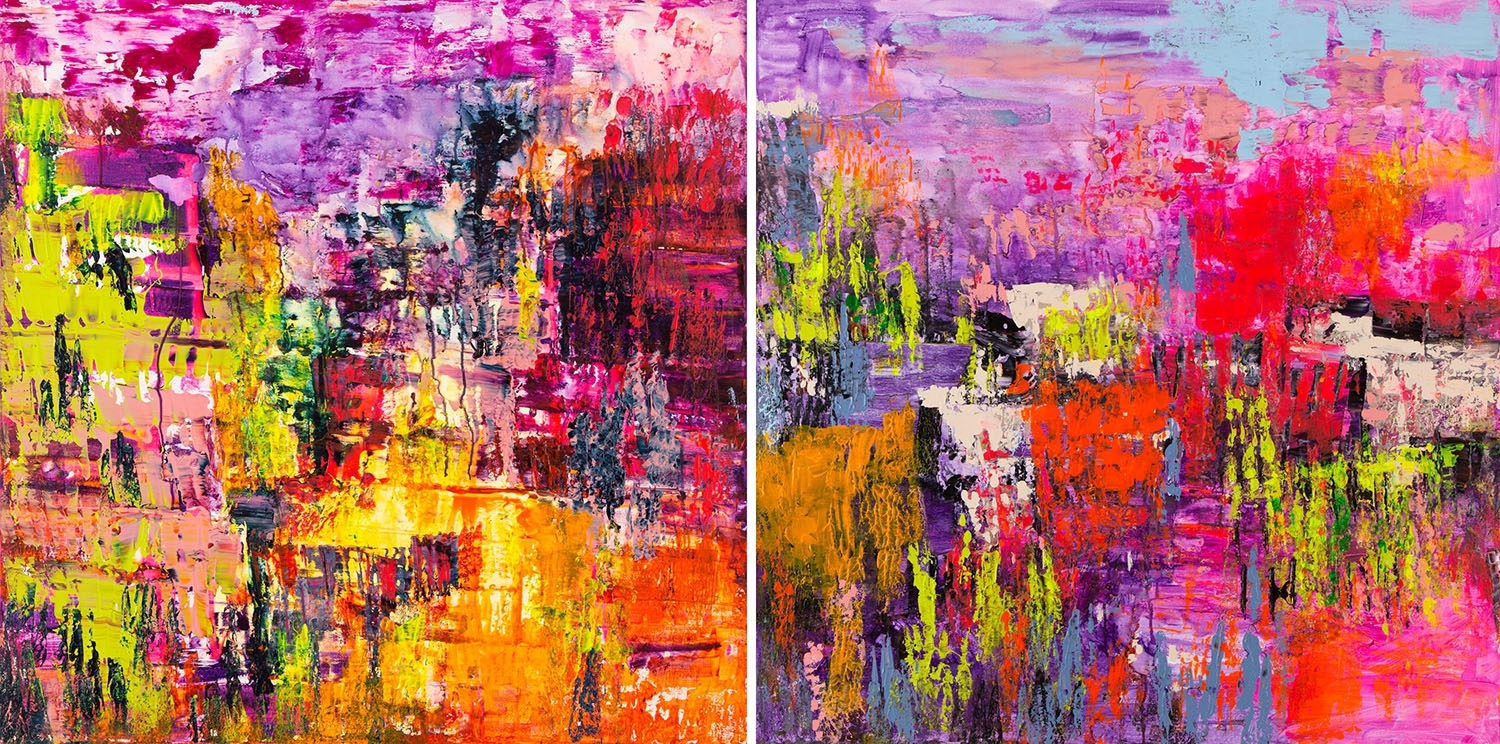 Artwork by Gossia Zielaskowska, Dream, diptych, Made of acrylic on canvas