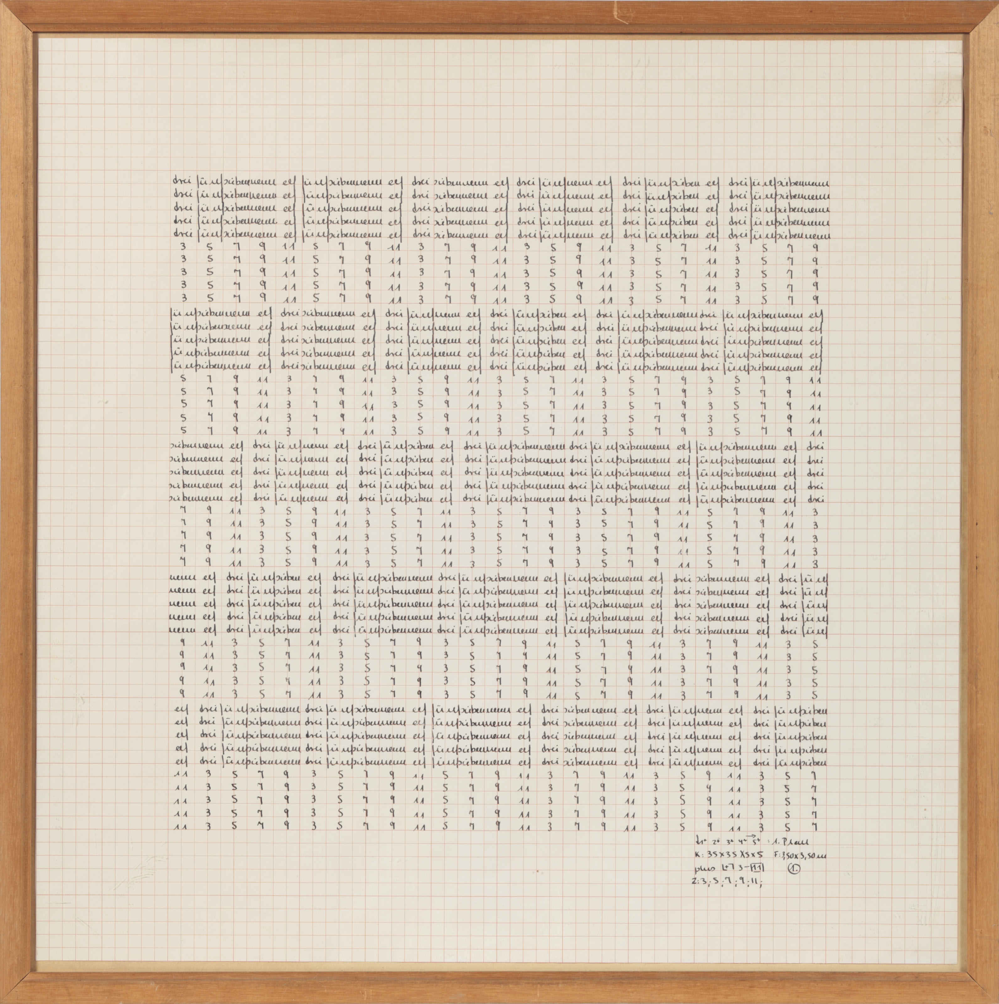 Artwork by Hanne Darboven, Untitled, Made of ink on graph paper