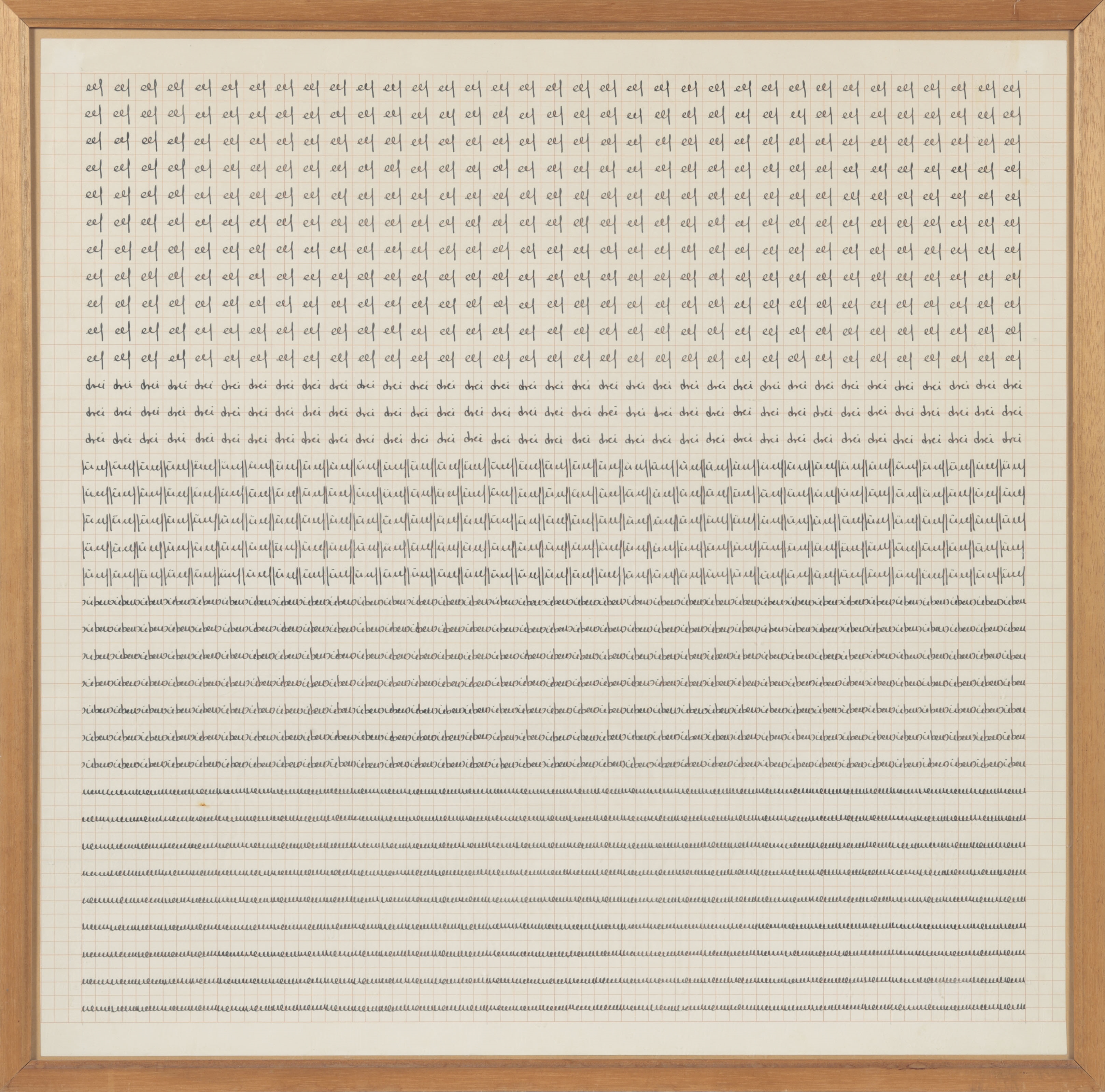 Artwork by Hanne Darboven, Untitled, Made of ink on graph paper