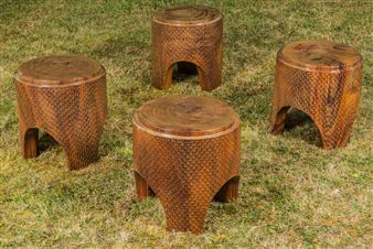 Four Works: Tabourets Cylindrique - Gilles Saint-Gilles