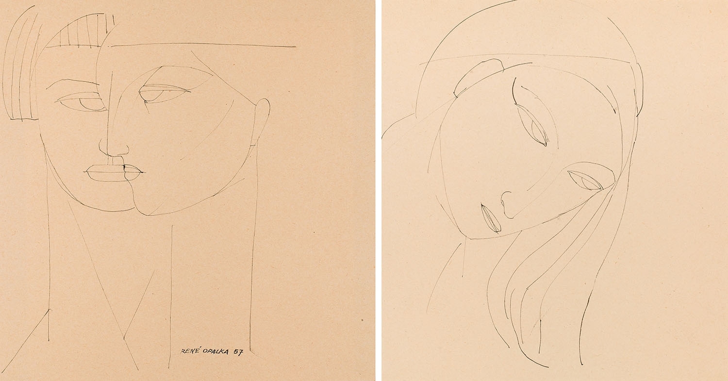 Artwork by Roman Opalka, Faces (two-sided work), Made of ink/paper