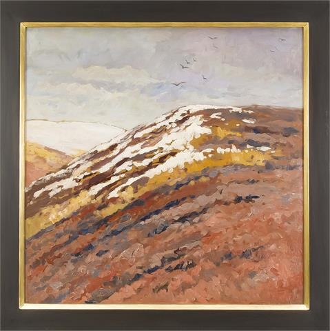 Artwork by Heinrich Basedow the Younger, Sylt: Letzter Schnee, Made of Oil on canvas, relined