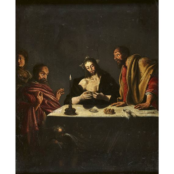 Italian School 17th Century Jesus Bricht Das Brot Beim Abendmahl