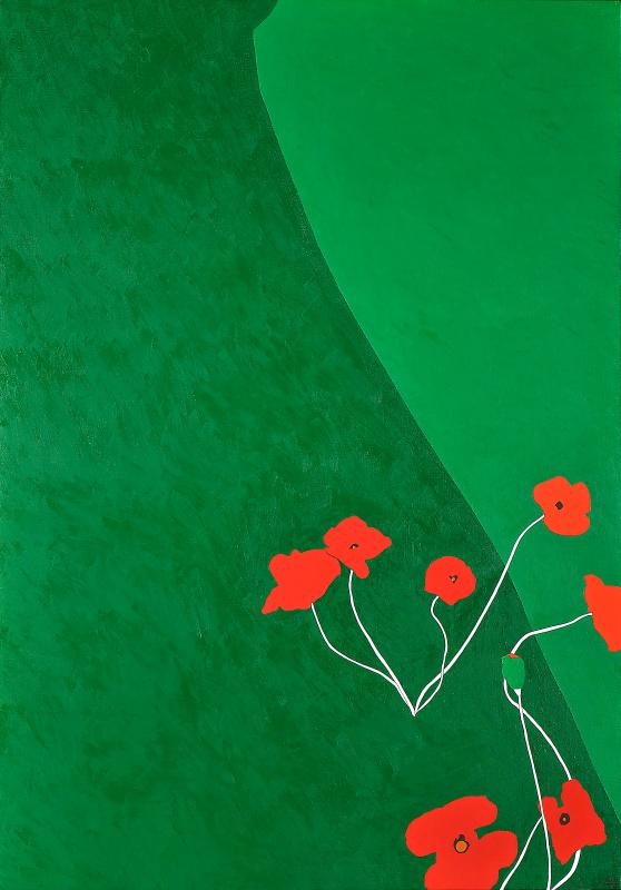 Artwork by Nikias Skapinakis, PAPOILAS, Made of oil on canvas