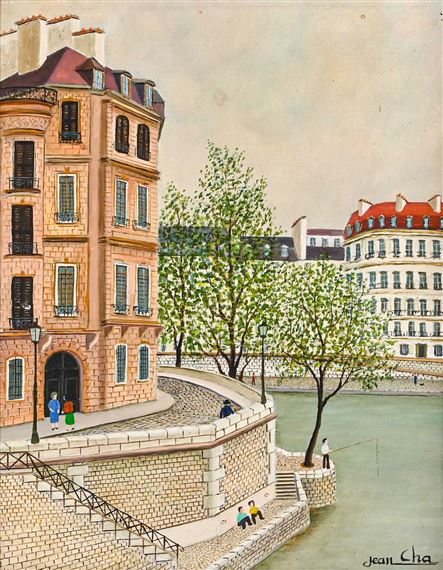 Le Quai d’Anjou sur l’île Saint Louis à Paris by Jean Cha
