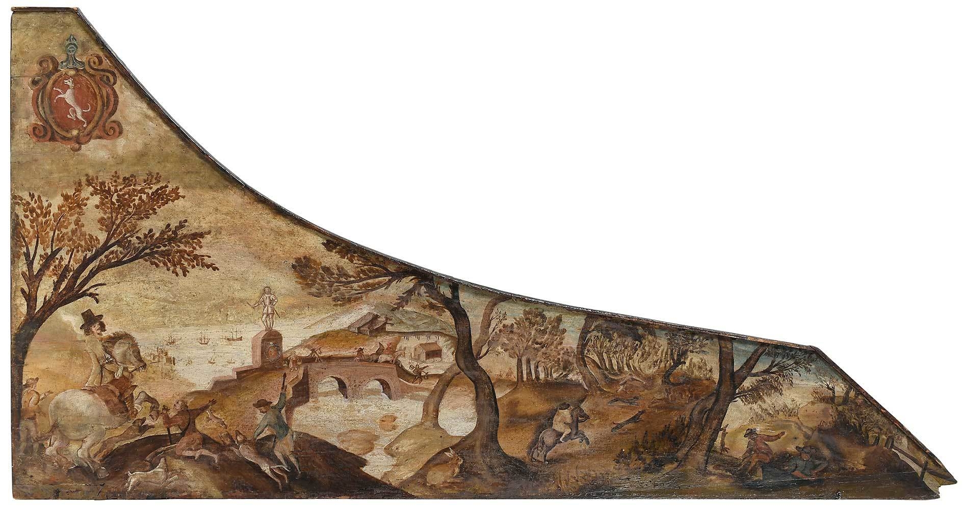 Dutch School, 17th Century | A Rabbit Hunt and Town with a Port and ...
