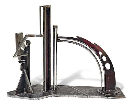 Figur mit Kopf und Bogen (Modell für Grossskulptur) by Silvio Mattioli, 1985