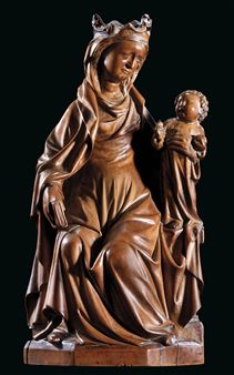 VIRGIN AND CHILD ENTHRONED - Mosan School, 14th Century