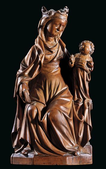 VIRGIN AND CHILD ENTHRONED - Mosan School, 14th Century