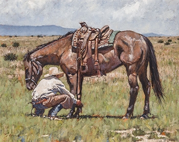 Artwork by Nathan Solano, Hobbled at High Noon, Made of Oil on panel