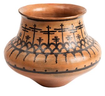 Black on Red Jar with Dragonfly Design - Tom Dickerson