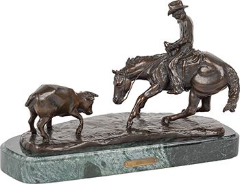 Jim Reno | Cutting Horse and Cow | MutualArt