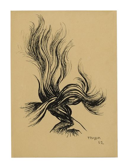 HOMMAGE À BENJAMIN PERET by Toyen, dated 1952