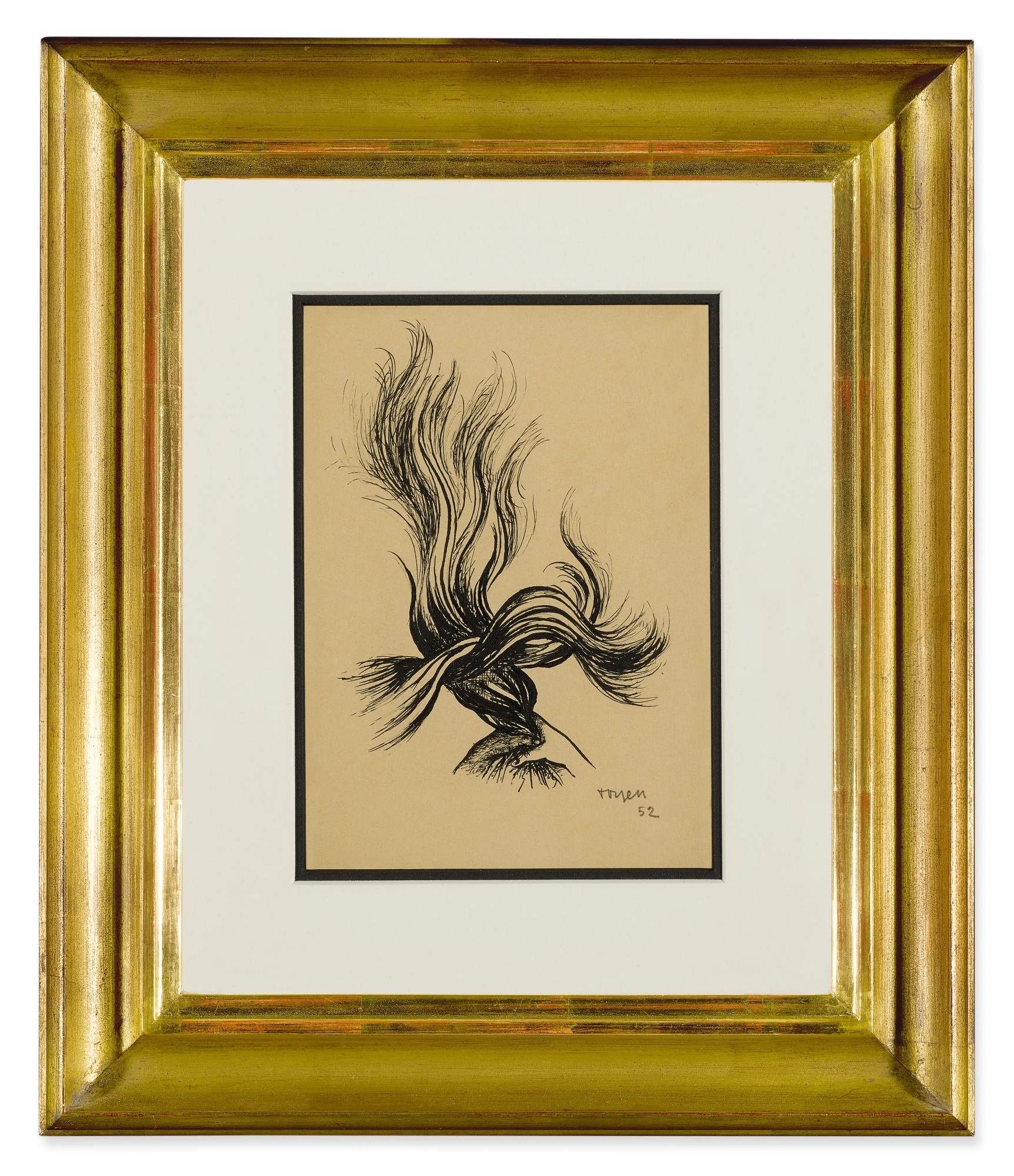 Artwork by Toyen, HOMMAGE À BENJAMIN PERET, Made of Pen and ink on paper