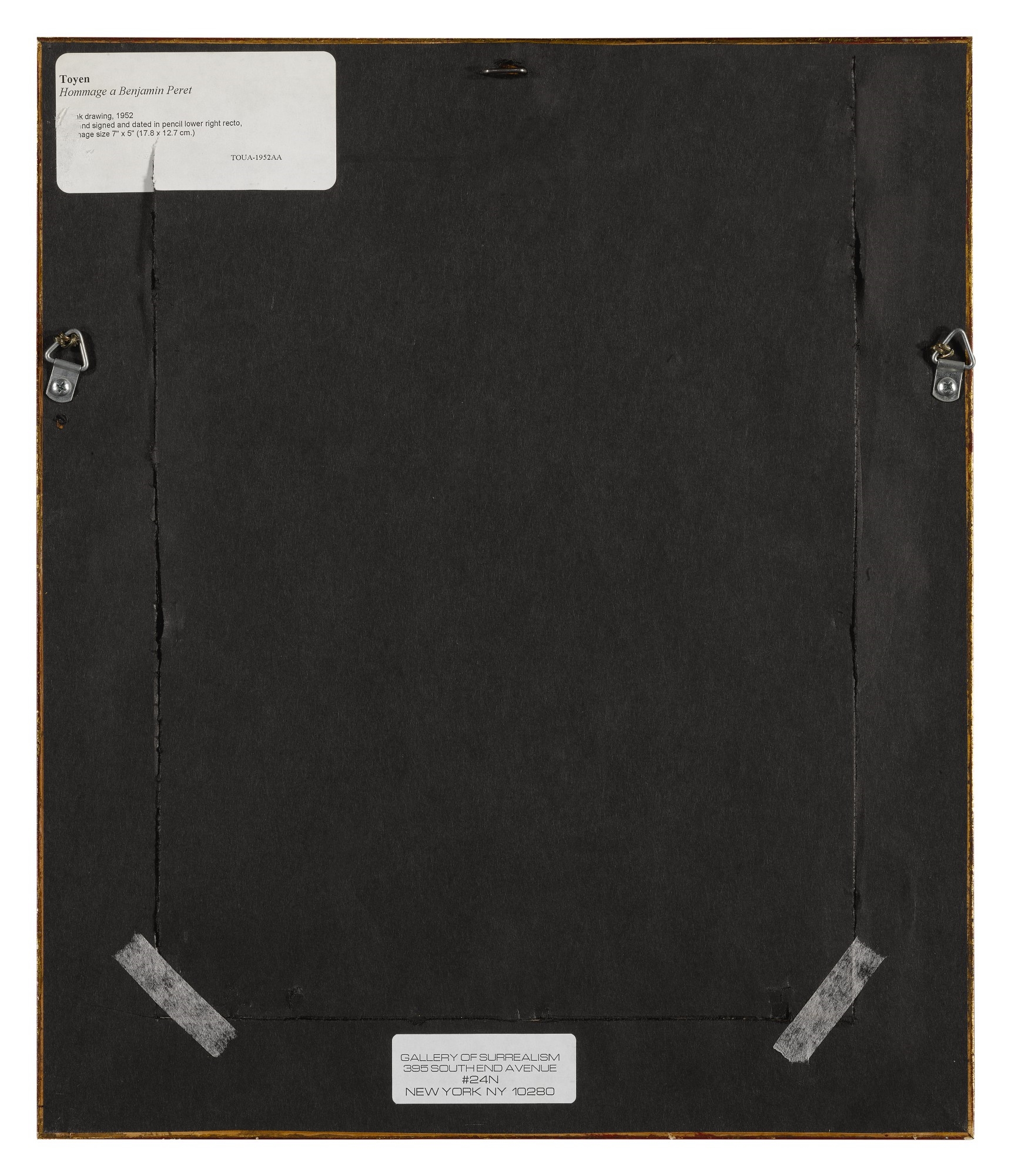 Artwork by Toyen, HOMMAGE À BENJAMIN PERET, Made of Pen and ink on paper