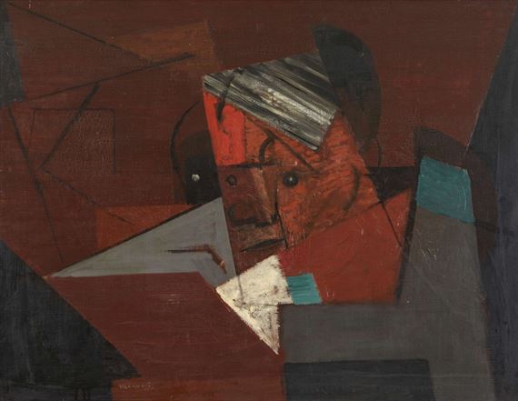 Composition au visage, portrait présumé de Picasso by Louis Marcoussis, 1937