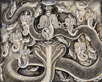Installation view of Milburn Cherian exhibition at Art Musings.
