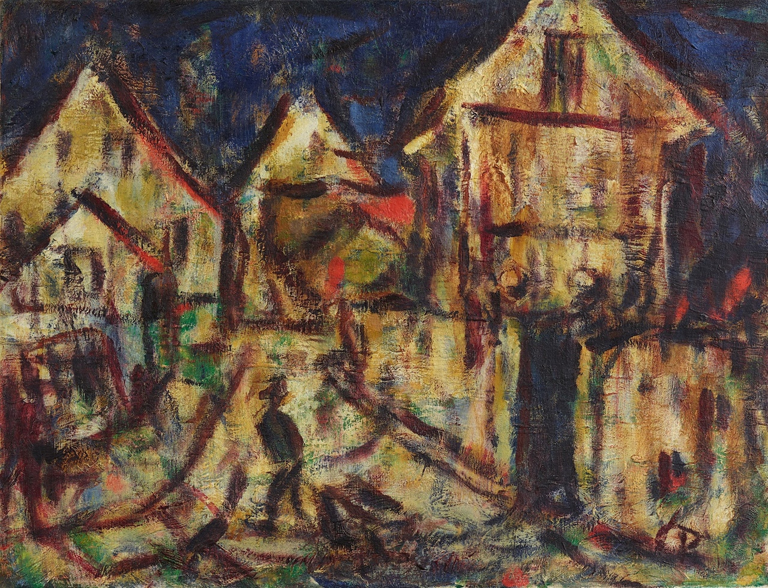 Artwork by Christian Rohlfs,  Häuser in Soest, Made of Oil on canvas
