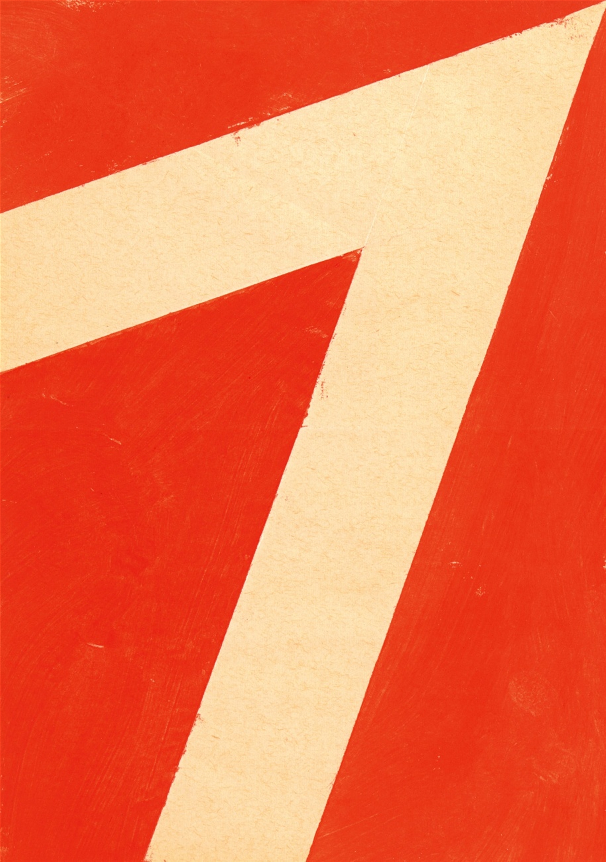 Artwork by Hermann Glöckner,  Ohne Titel (Faltung Weiß auf Rot), Made of Gouache on folded paper