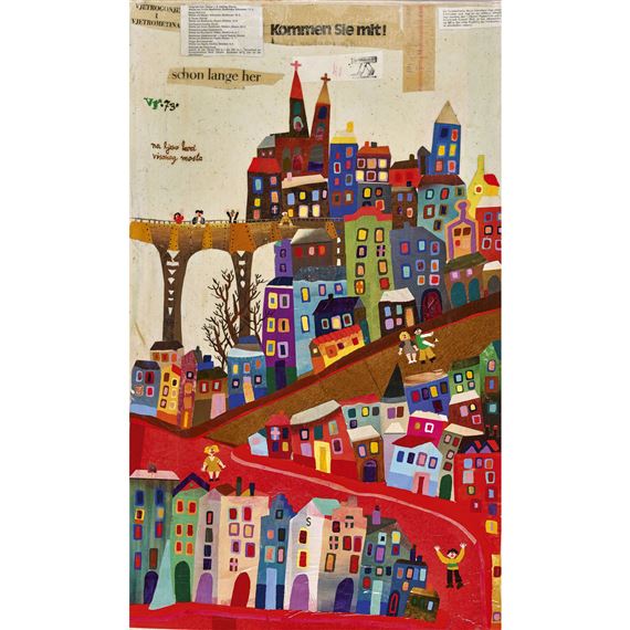 Stadtansicht mit Staffage by Vjekoslav Vojo Radoicic, 1973