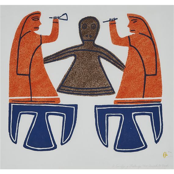 A TERRIFYING CHALLENGE by Jessie Oonark, 1973