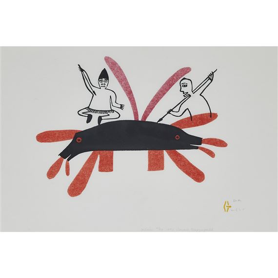 WHALES by Jessie Oonark, 1972