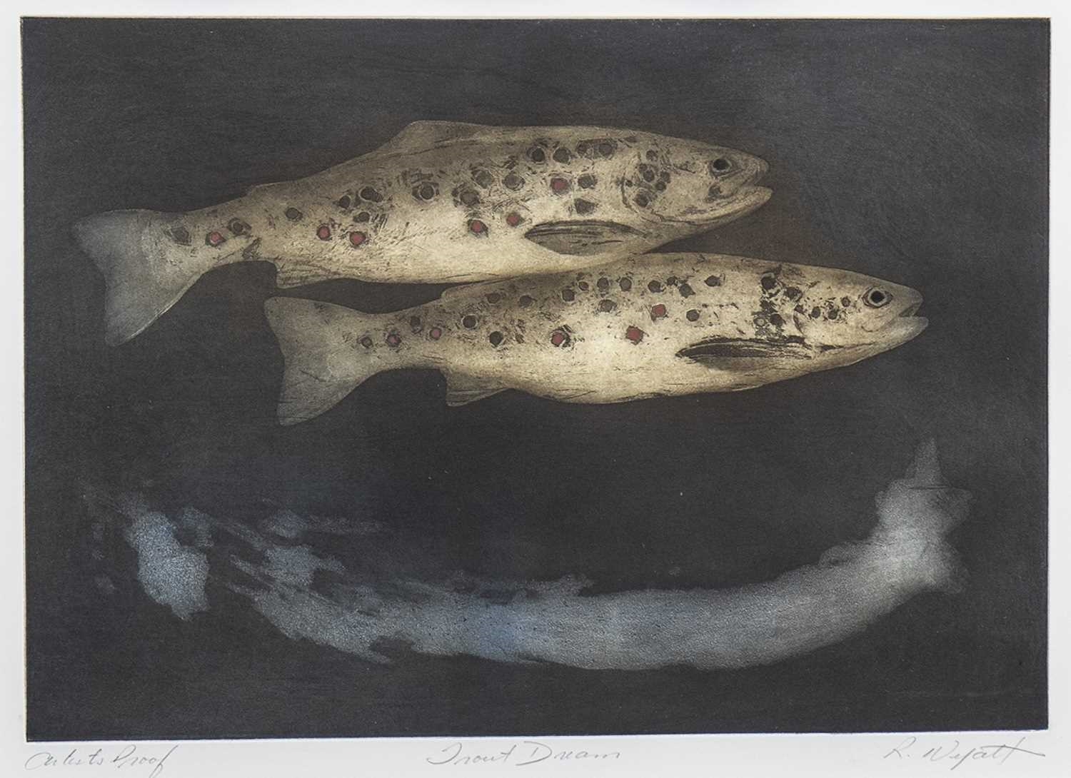 Artwork by Bob Wyatt, TROUT, Made of etching
