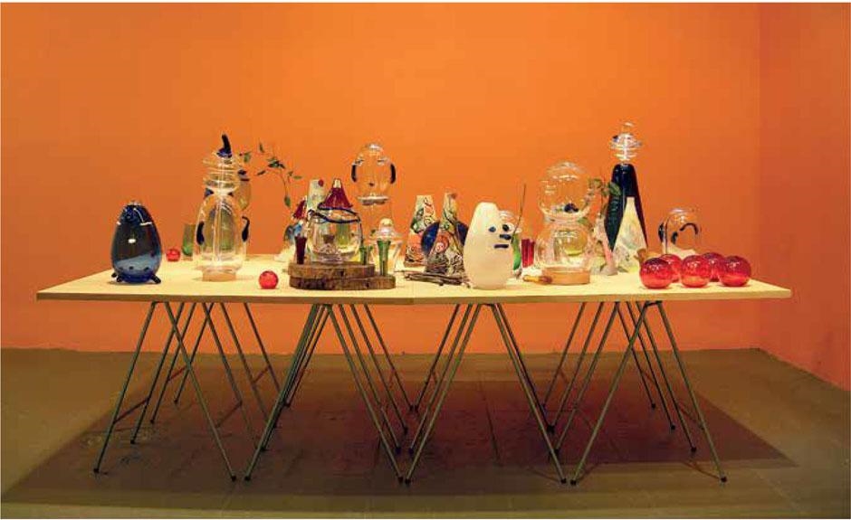 Artwork by Carlos Herrera, Claudia Del Río, LILILIBUD, Made of Installation consisting of 45 pieces in hand painted blown glass