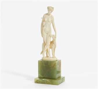 GODDESS DIANA WITH DOG - E. Ruisinger