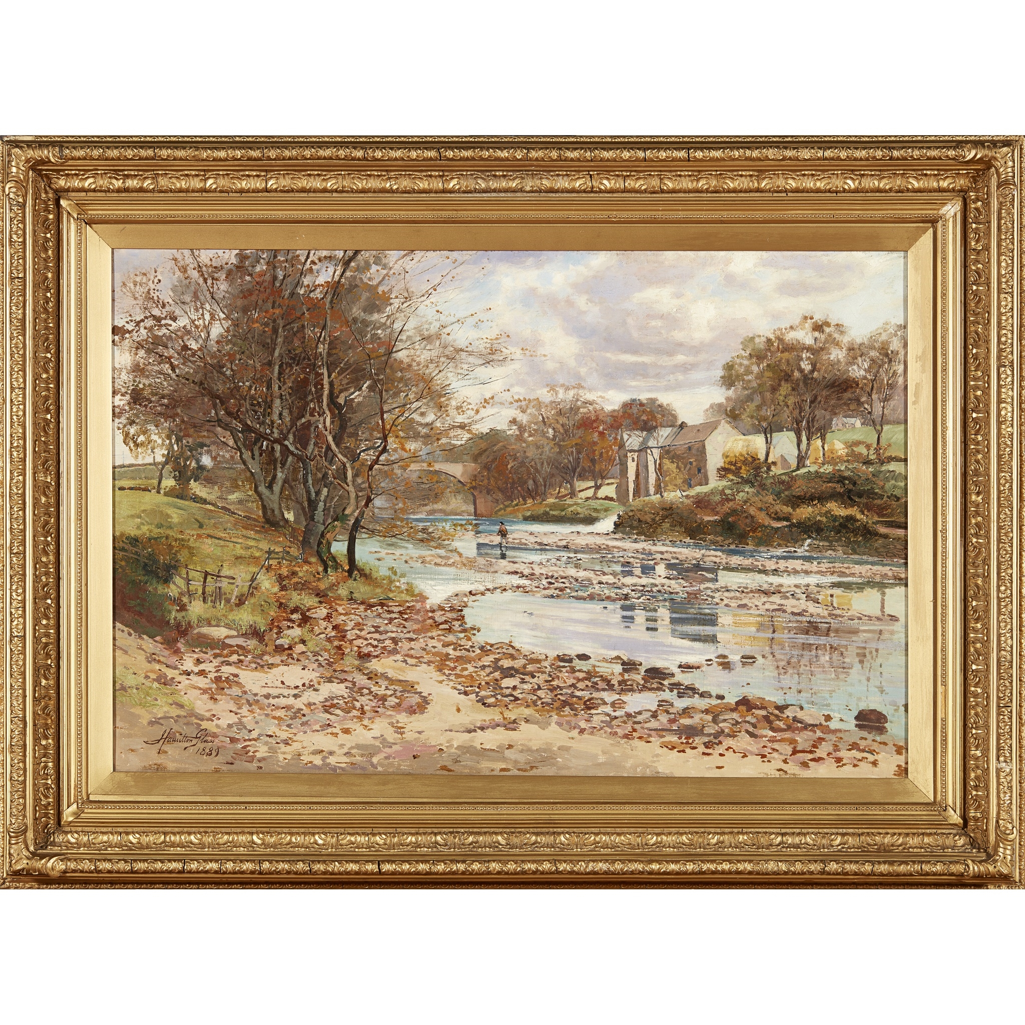 Artwork by John Hamilton Glass, OLD MILL ON THE TYNE, HADDINGTON, Made of oil on canvas