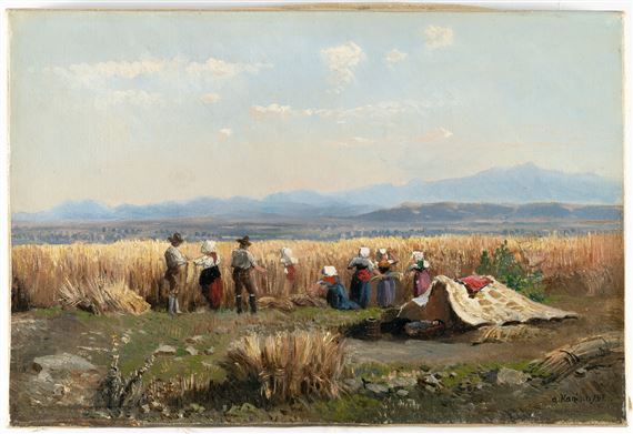 At the grain harvest by Alois Hänisch, 1918