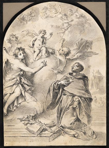 St. Anthony surrounded by angels by German School, 18th Century, 18th century