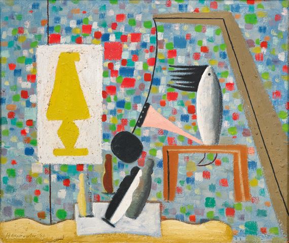 Kegelspiel auf Mosaikgrund by Willi Baumeister, 1946