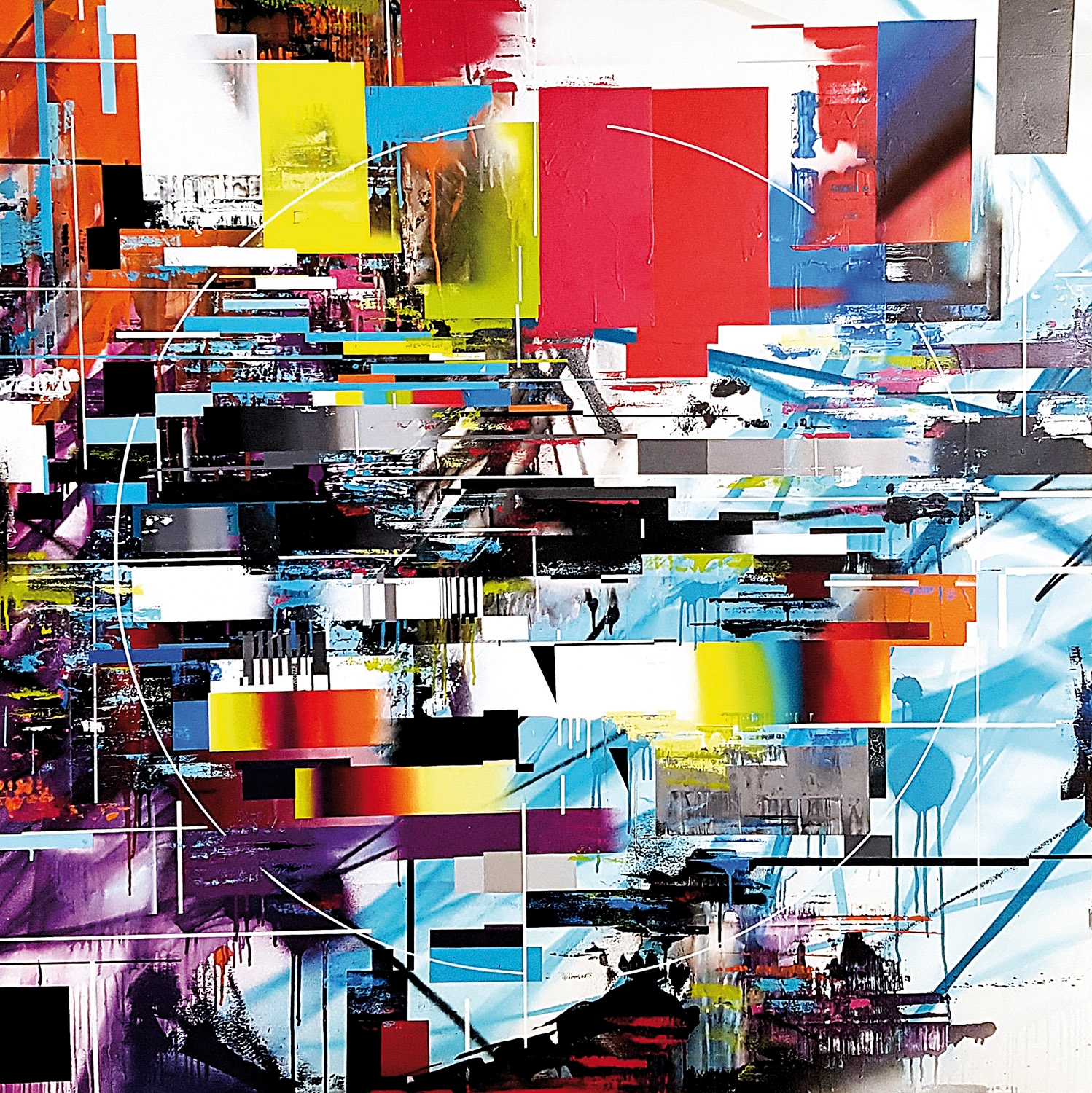 Artwork by Markus Genesius, "ZERO", Made of spray paint and acrylic marker on canvas