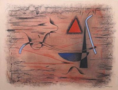 Artwork by Erich Fuchs, No Title, Made of Pastel / Paper