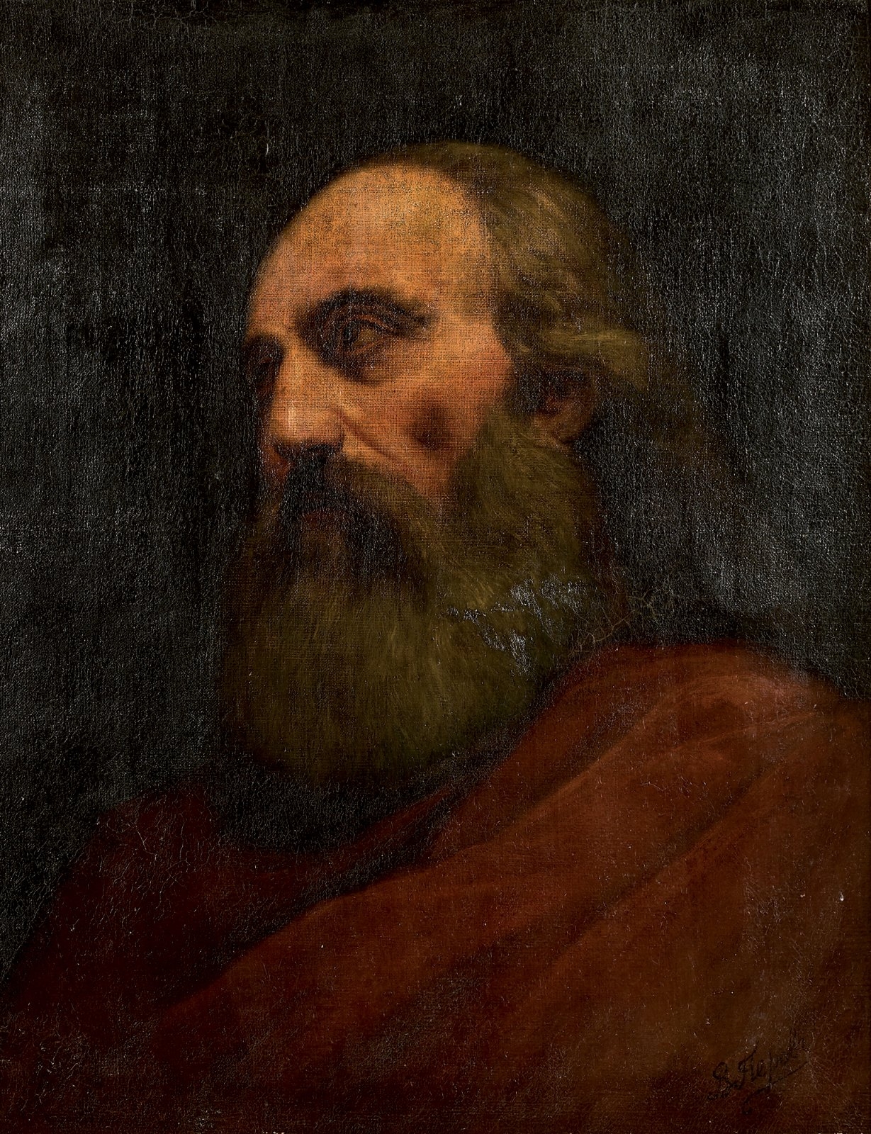 Portrait d'un homme barbu en toge - Vasily Perov