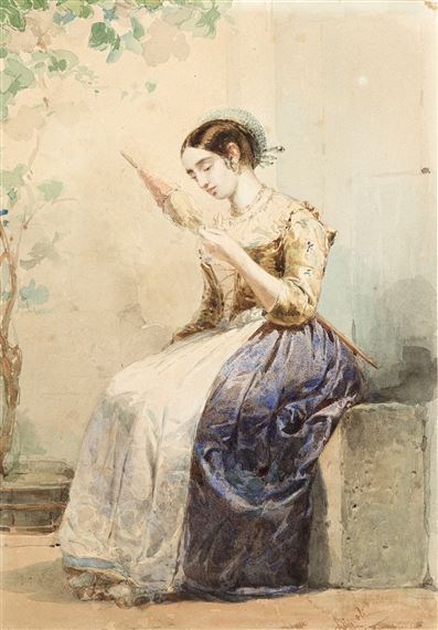 Two Works: La Brianzola; Ritratto di Nobiluomo by Antonio Bignoli