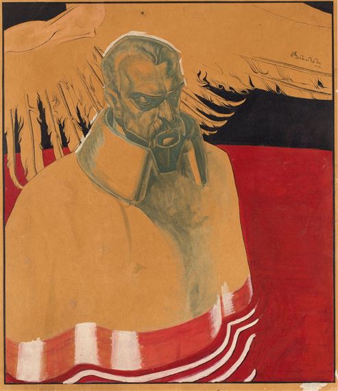 Portrait of Jozef Pilsudski by Stanislaw Szukalski, 1919