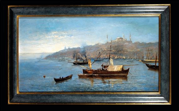 A Misty Morning – The Mosque Santa Sophia & Golden Horn, Constantinople by Paul H. Ellis