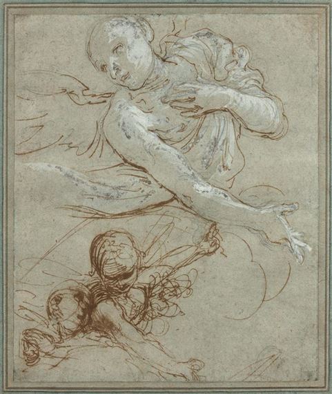 Ferrau Fenzoni | Feuille d’étude avec des anges | MutualArt