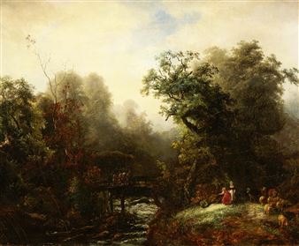 &quot;Bergères au Torrent&quot; - Andre Jolivard