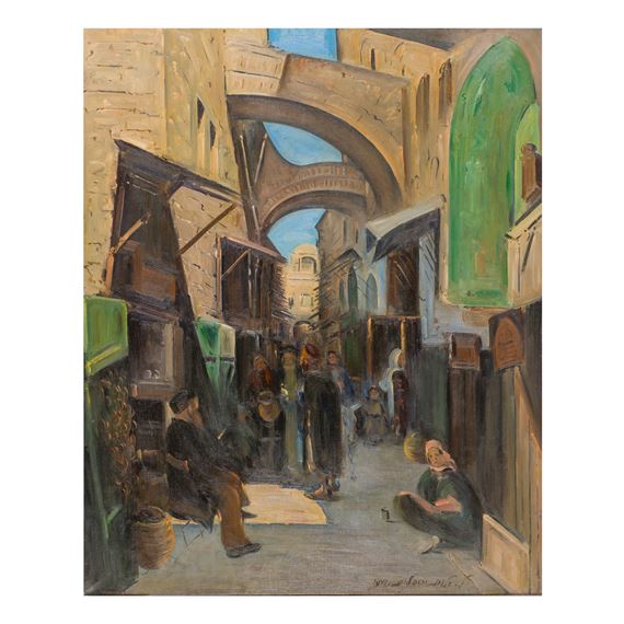 THE OLD CITY, JERUSALEM by Ludwig Blum, dated 1947