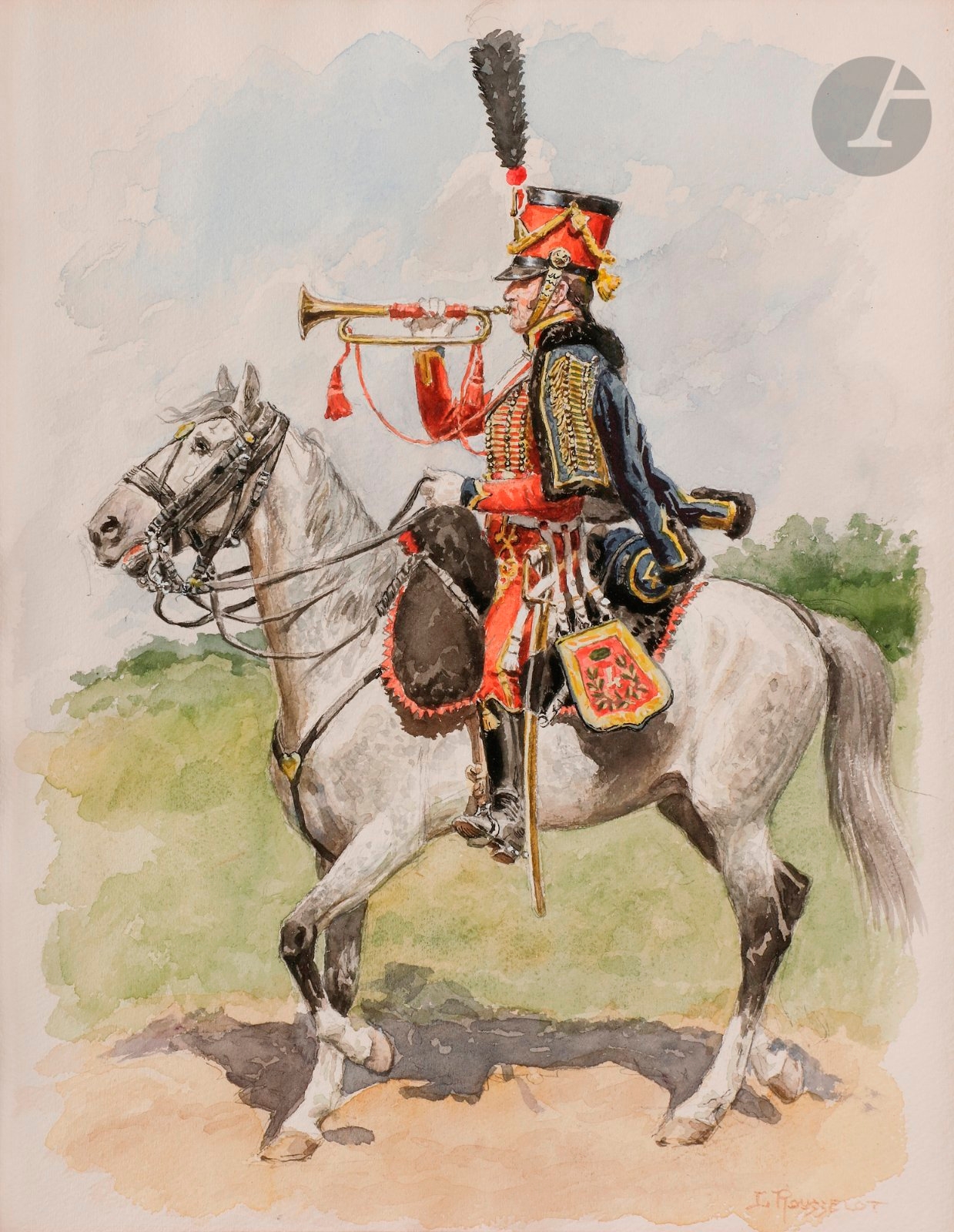 Le Roch, Saumur, Homme en tenue militaire, Ecole impériale de Cavalerie by  Photographie originale / Original photograph: (1865) Photograph