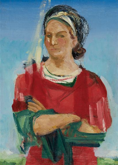 STANDING FEMALE FIGURE by Konstantin Rozhdestvensky, dated 1934